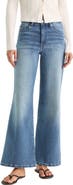 Good American Soft-Tech Good Waist High Waist Wide Leg Palazzo Jeans