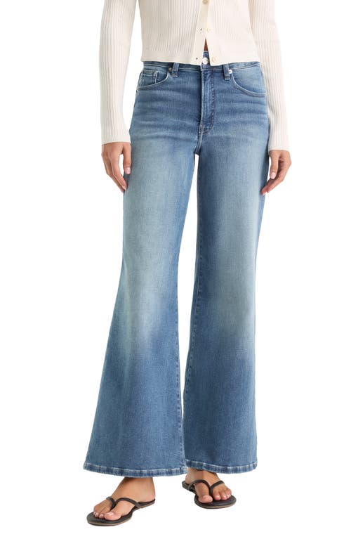 Good American Soft Tech Good Waist Palazzo Ankle Jeans in Indigo1238 at Nordstrom