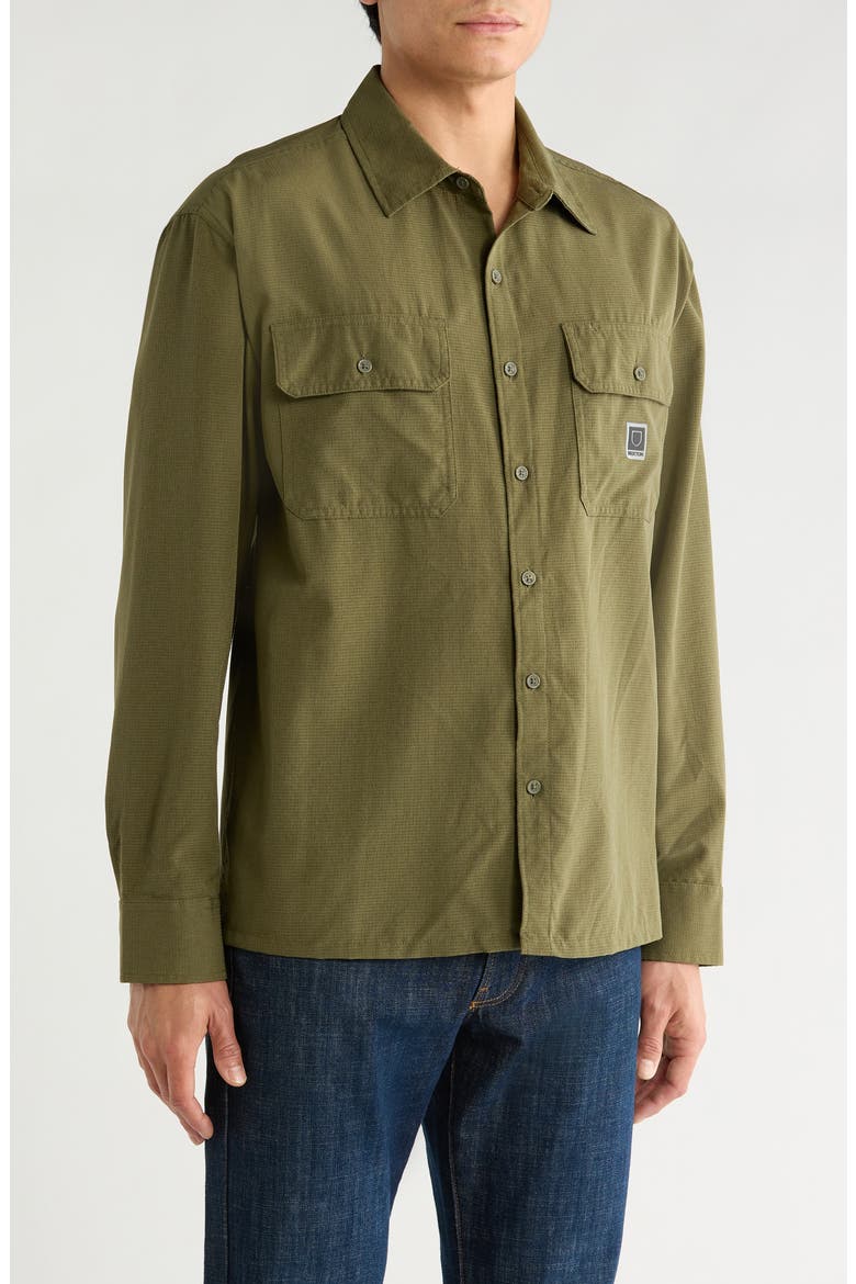 Journey Water Resistant Performance Button-Up Shirt, Alternate, color, DARK OLIVE