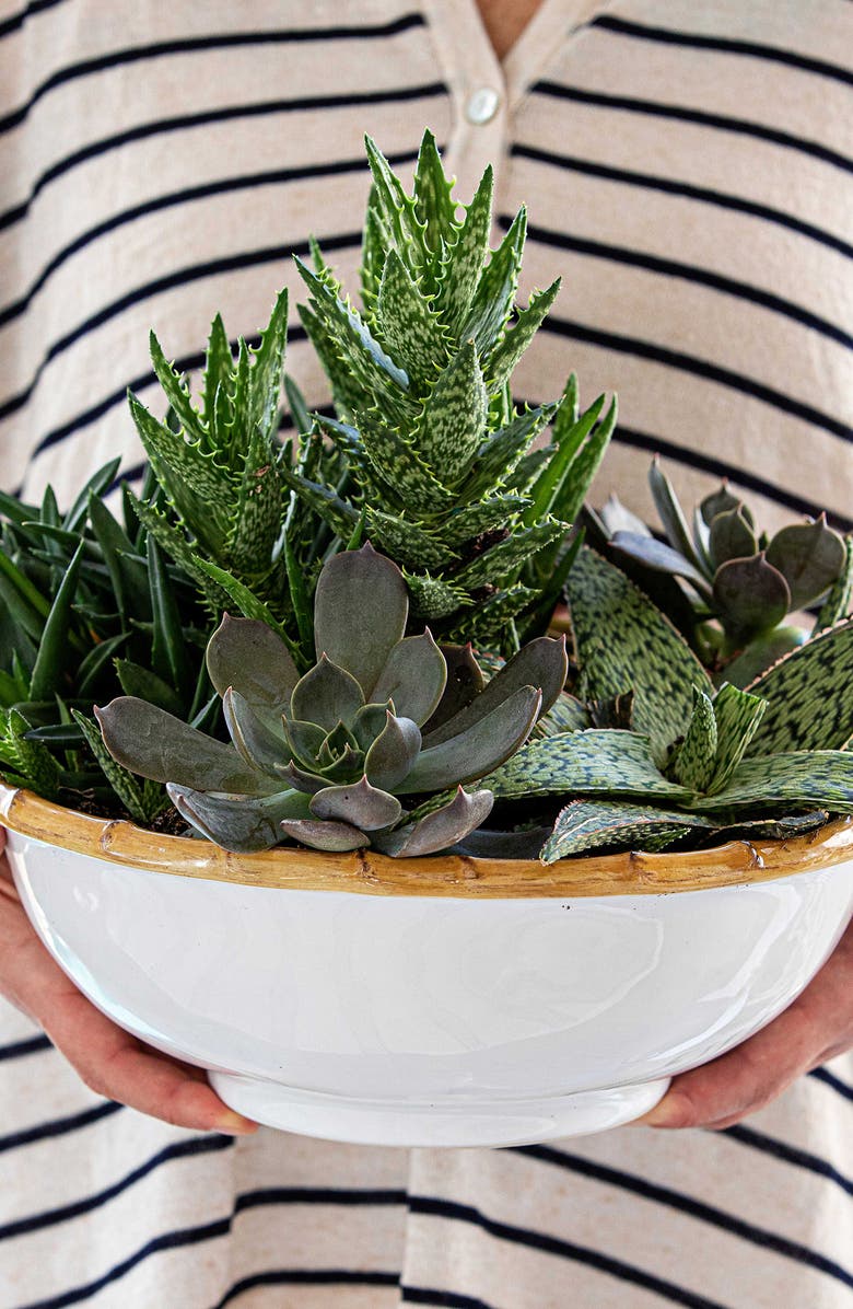 Juliska Bamboo Ceramic Serving Bowl, Alternate, color, Bamboo/ Natural