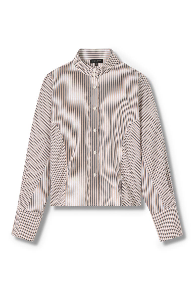 Dustin Striped Cotton Poplin Shirt, Alternate, color, LI BROWN STRIPE