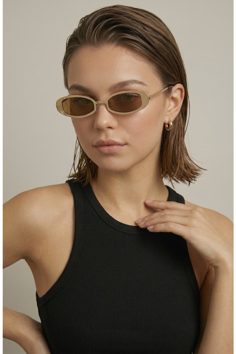 Sable 51mm Oval Sunglasses, Alternate, color, GOLD/ BROWN