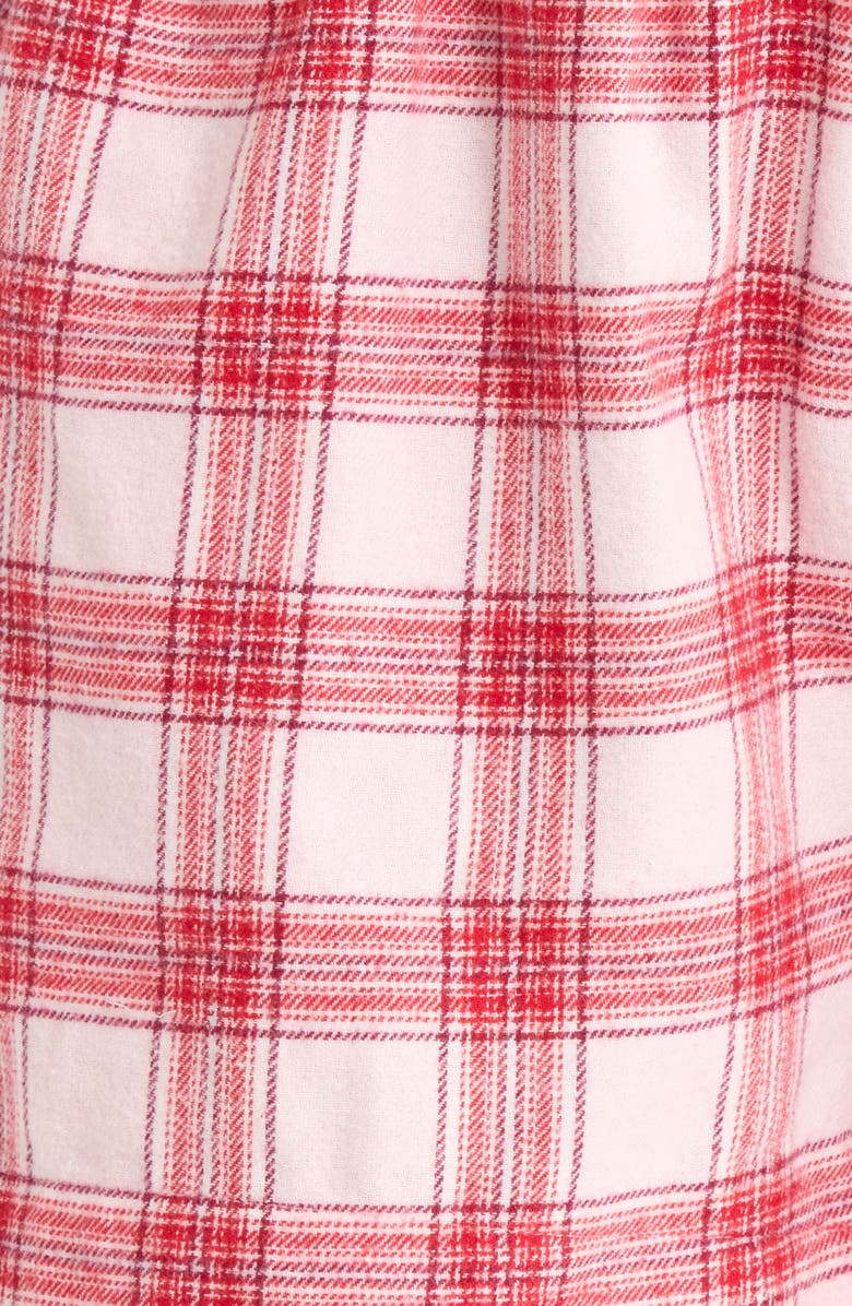 Open Edit Flannel Boxer Pajama Shorts, Alternate, color, Pink- Red Gifting Plaid