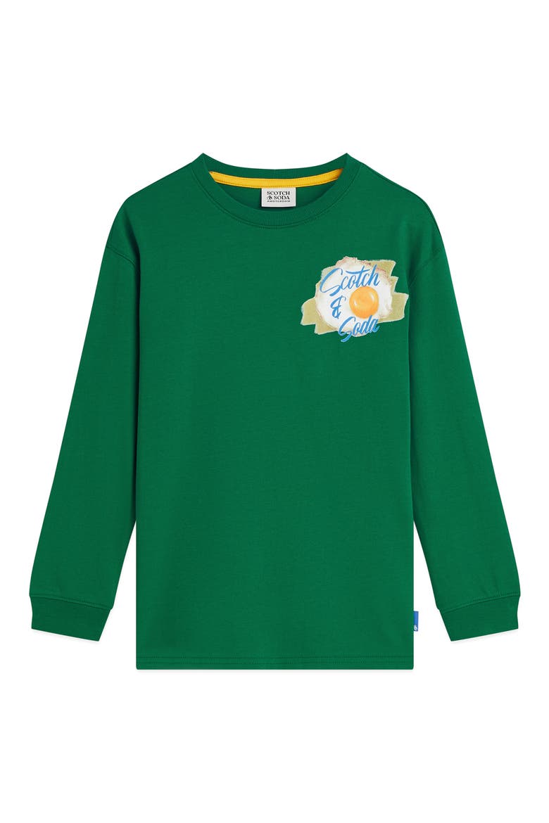Kids' Graphic Relaxed Fit Long Sleeve T-Shirt, Main, color, GREEN JACKET