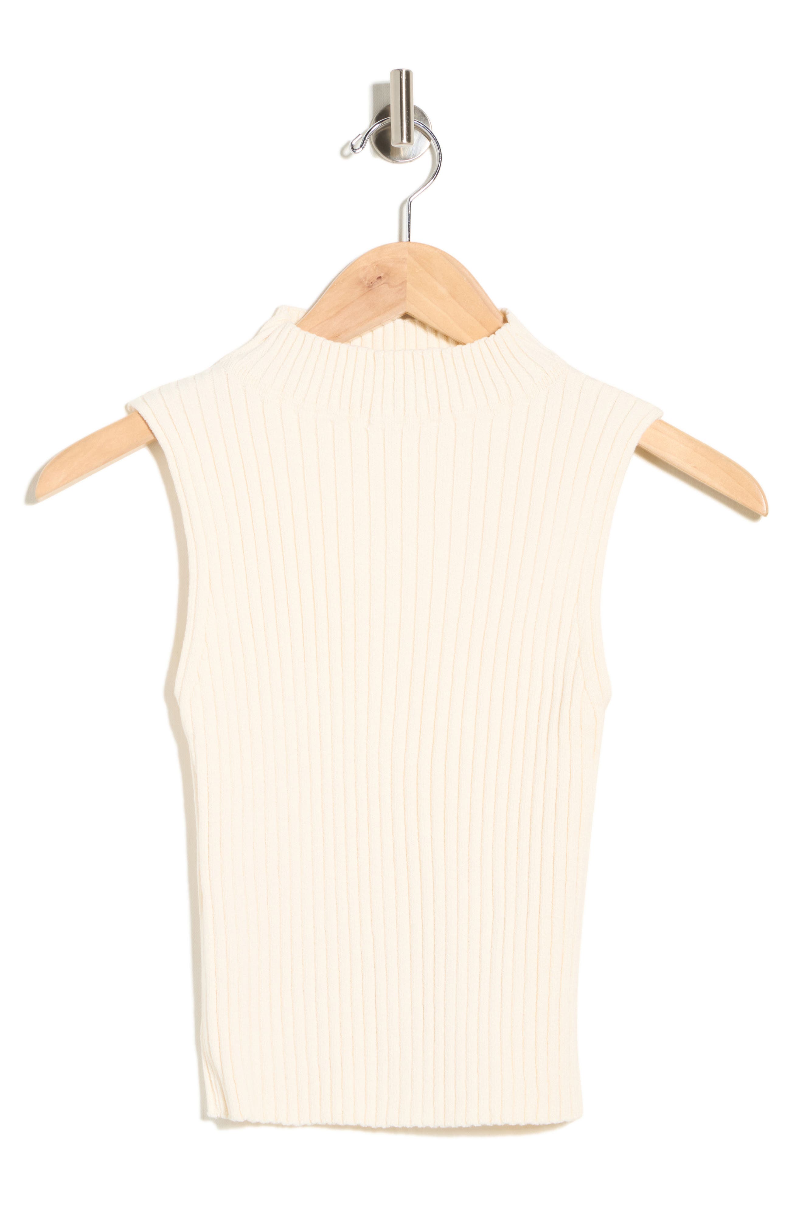 DRESS TO Mock Neck Ribbed Sweater Tank