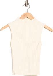 DRESS TO Mock Neck Ribbed Sweater Tank