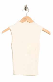 DRESS TO Mock Neck Ribbed Sweater Tank