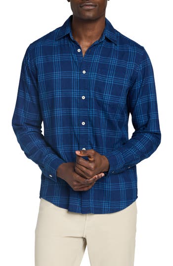 Faherty Sunwashed Chambray Shirt In Navy Night