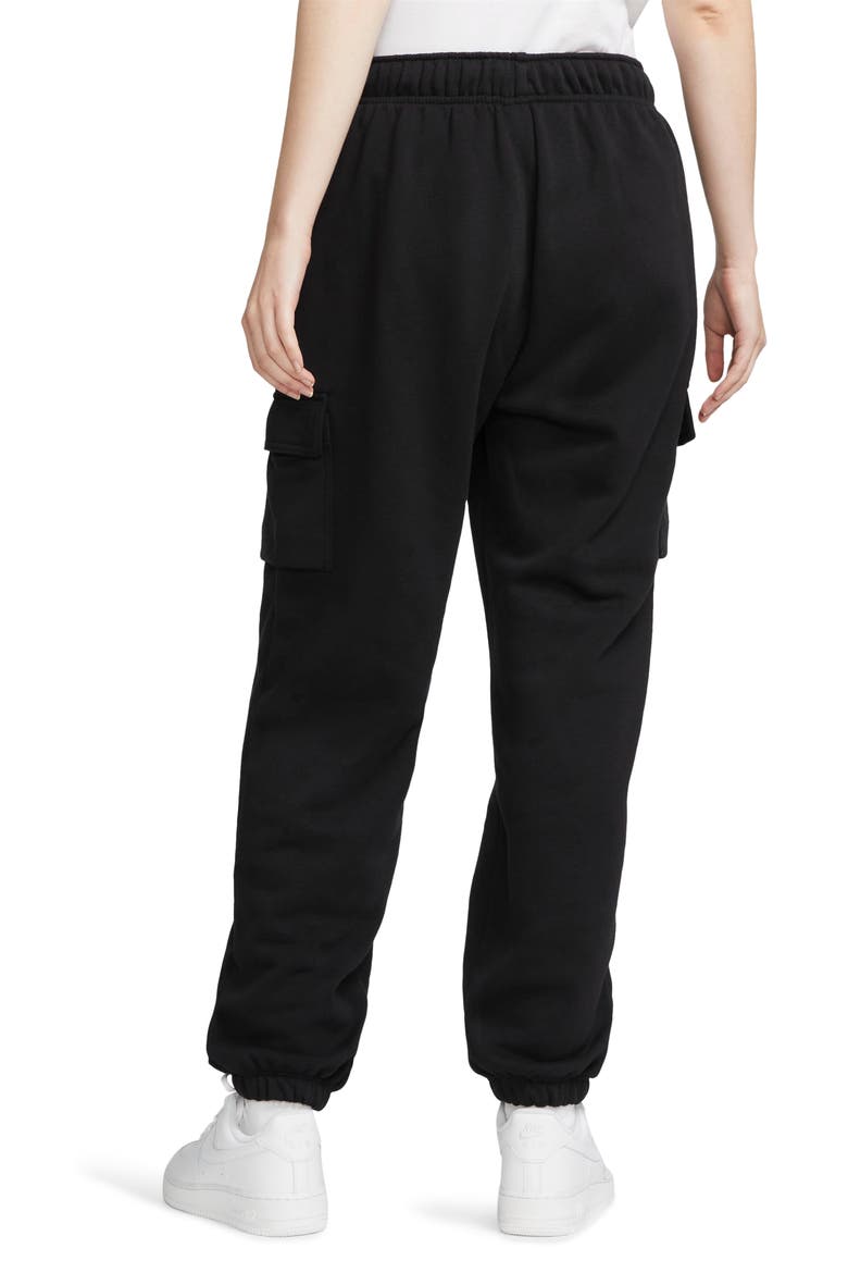 Oversize Fleece Cargo Sweatpants, Alternate, color, BLACK/WHITE