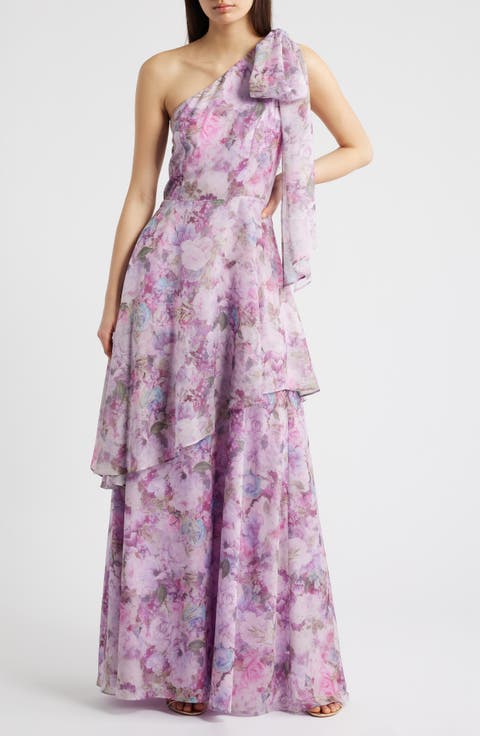 Amara Floral One-Shoulder Gown