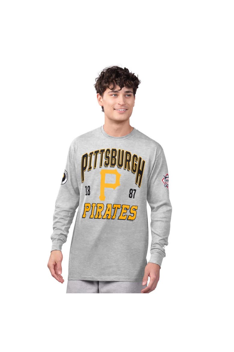 Men's Starter  Heather Gray/Black Pittsburgh Pirates Two-Pack Long Sleeve & Short Sleeve T-Shirt Set, Alternate, color, Black