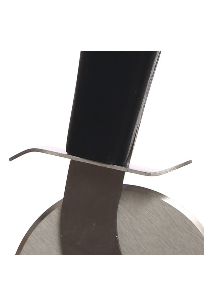 8-Inches Stainless Steel Pizza Cutter with Walnut Handle, Black, Alternate, color, Black
