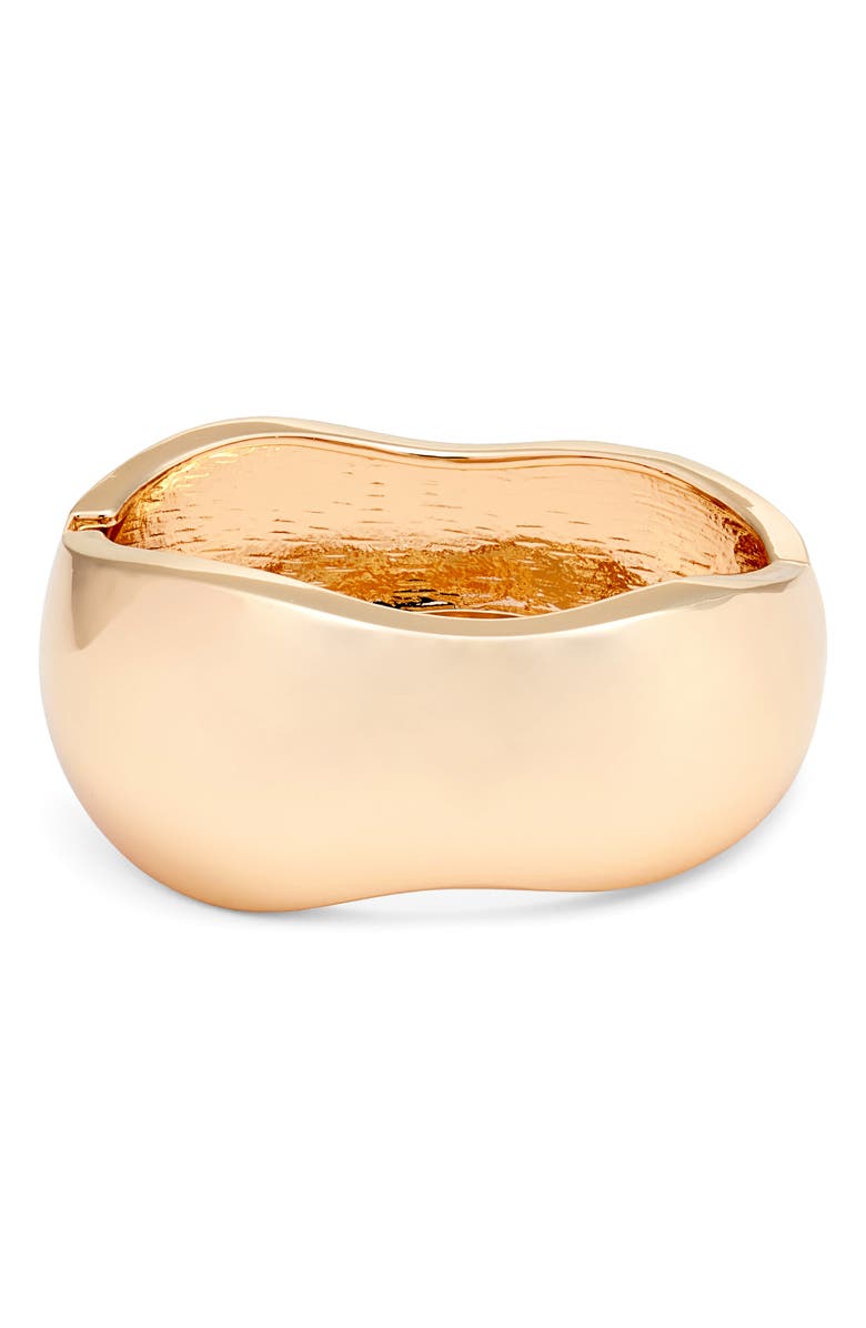 Open Edit Puffy Wavy Bangle, Main, color, Gold