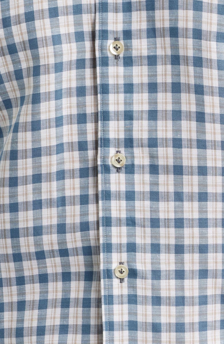 johnnie-O Tad Plaid Linen Blend Button-Up Shirt, Alternate, color, 
