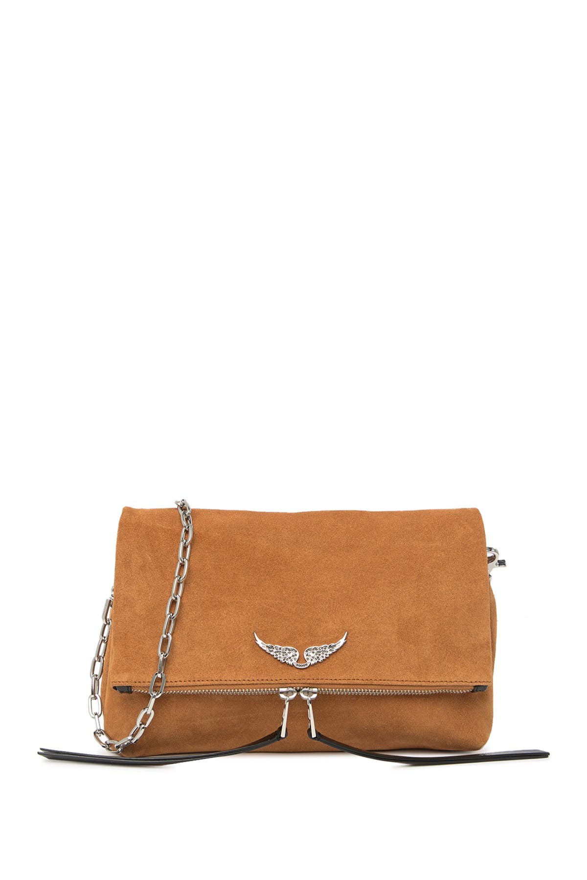 Zadig & Voltaire Rocky Suede Shoulder Bag, Alternate, color, 