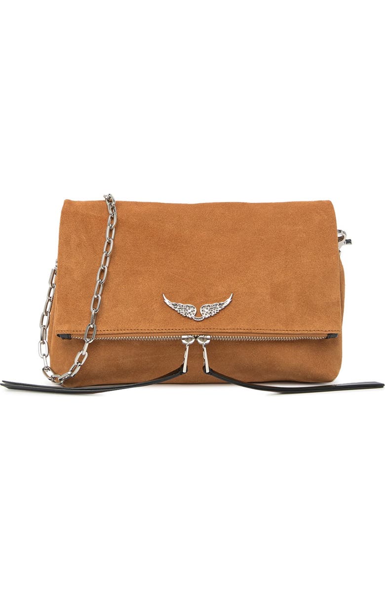 Zadig & Voltaire Rocky Suede Shoulder Bag, Alternate, color,