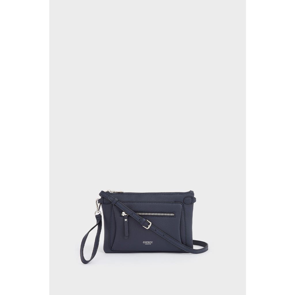 Osprey London The Ruby Leather Crossbody Bag In Blue