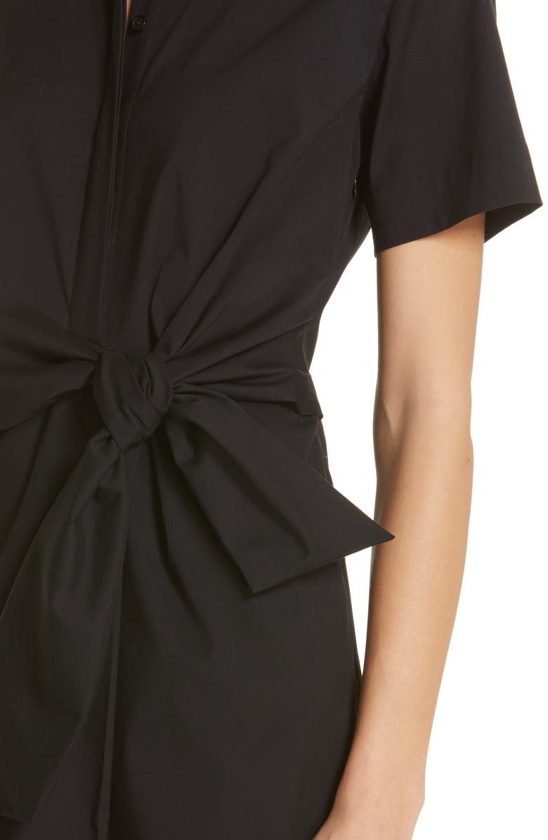 Lafayette 148 New York Zariah Tie Waist Stretch Poplin Shirtdress, Alternate, color, 