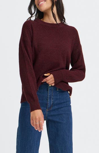 B.young Onema Long Sleeve Crewneck Knit Sweater
