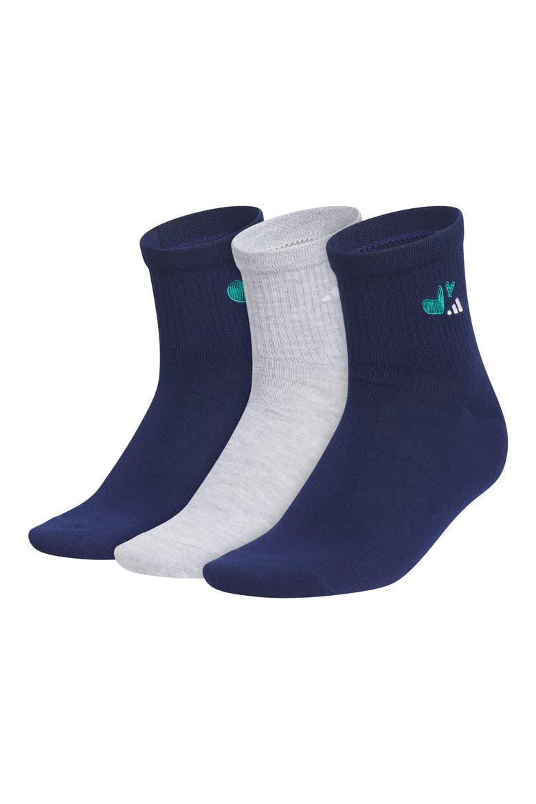 Love 3-Pack Superlite Climacool Quarter Length Socks, Main, color, DARK BLUE/ HEATHER/ GREEN