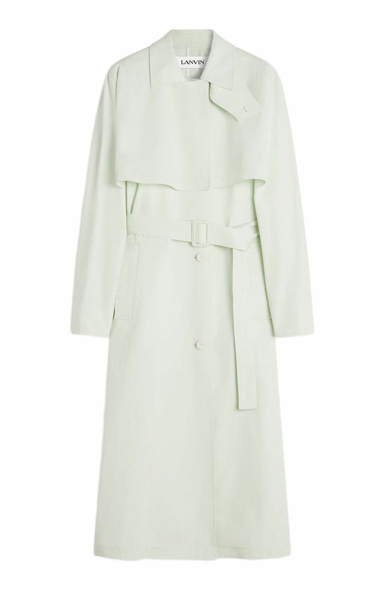 Lanvin Cotton Trench Coat, Alternate, color, Off White