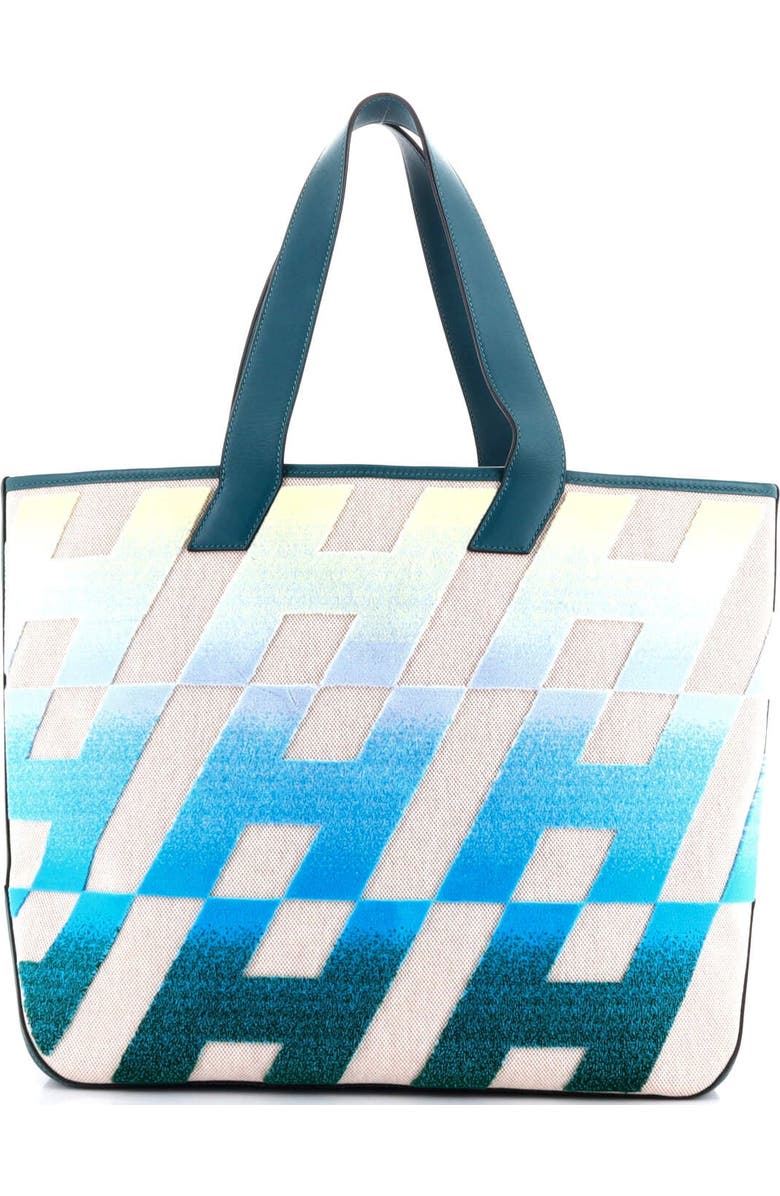 Pre-Owned Hermes Cabas H en Biais Tote Tufted Motif Canvas with Leather 40, Alternate, color,