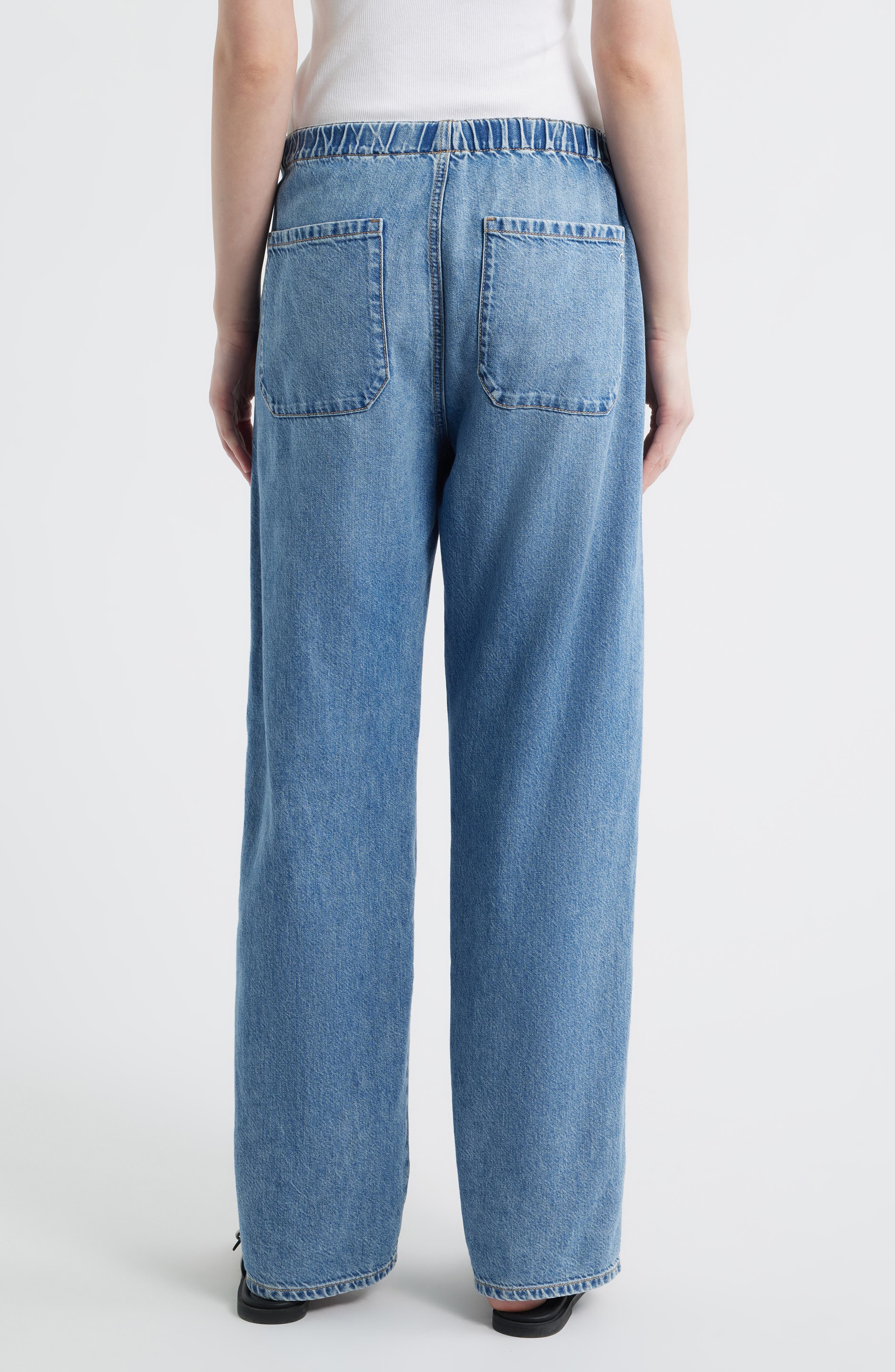 Featherweight Logan Pull-On Wide Leg Track Jeans - image 2