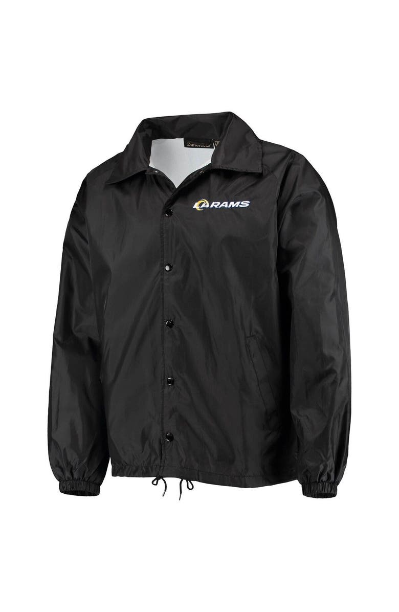 DUNBROOKE Men's Dunbrooke Black Los Angeles Rams Coaches Classic Raglan Full-Snap Windbreaker Jacket, Alternate, color, 