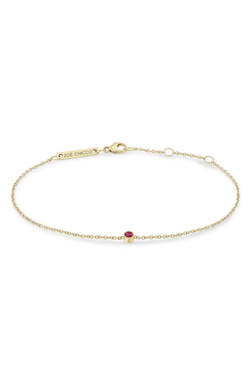 Zoë Chicco Bezel Opal Pendant Bracelet In Gold