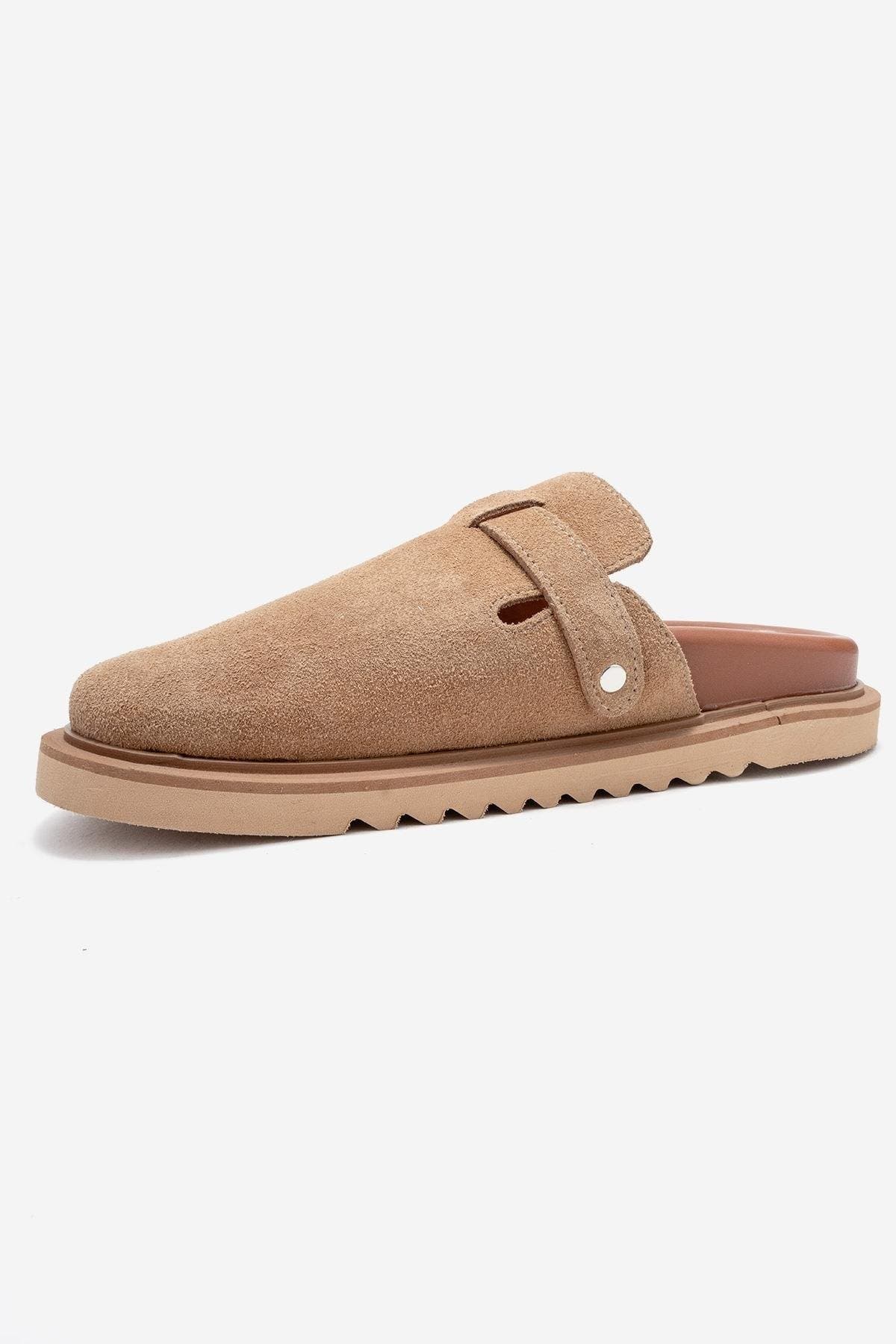 Vesta Leather Mule, Alternate, color, Cognac Suede Leather