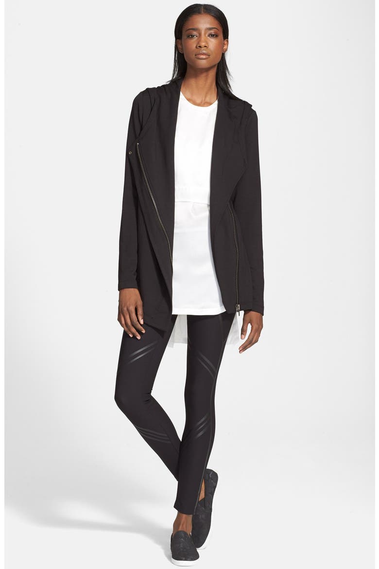 'Villous' Hooded Cardigan, Alternate, color, BLACK