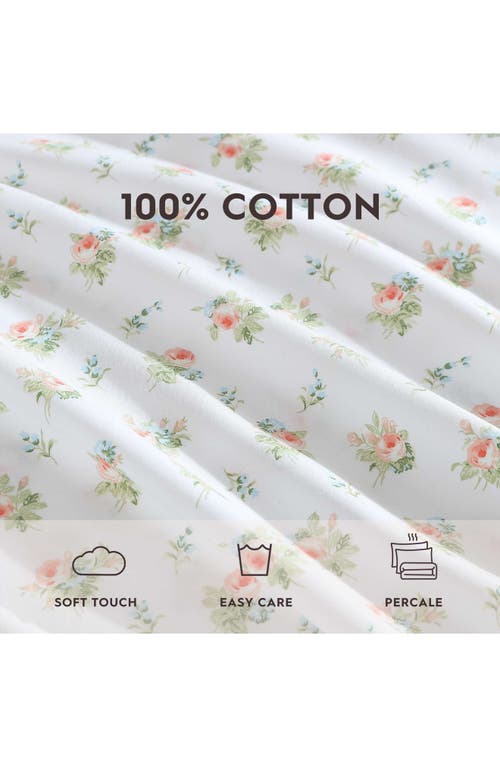 Laura Ashley Quartet Quilt & Sham 3-piece Set In Apricot/white
