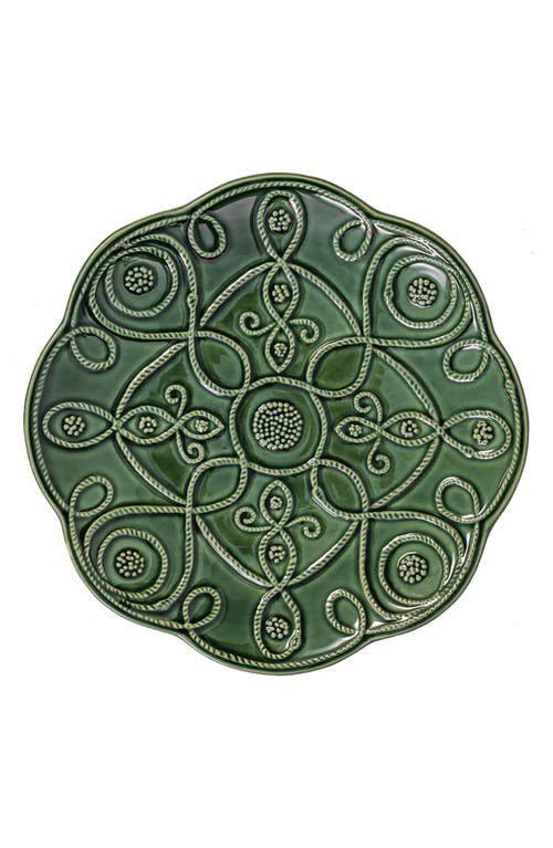 Juliska Veronica Beard Jardins Du Monde Assorted Green Party Plates, Set Of 4 In Basil