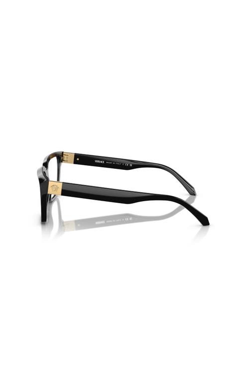Versace 55mm Rectangle Optical Glasses In Black