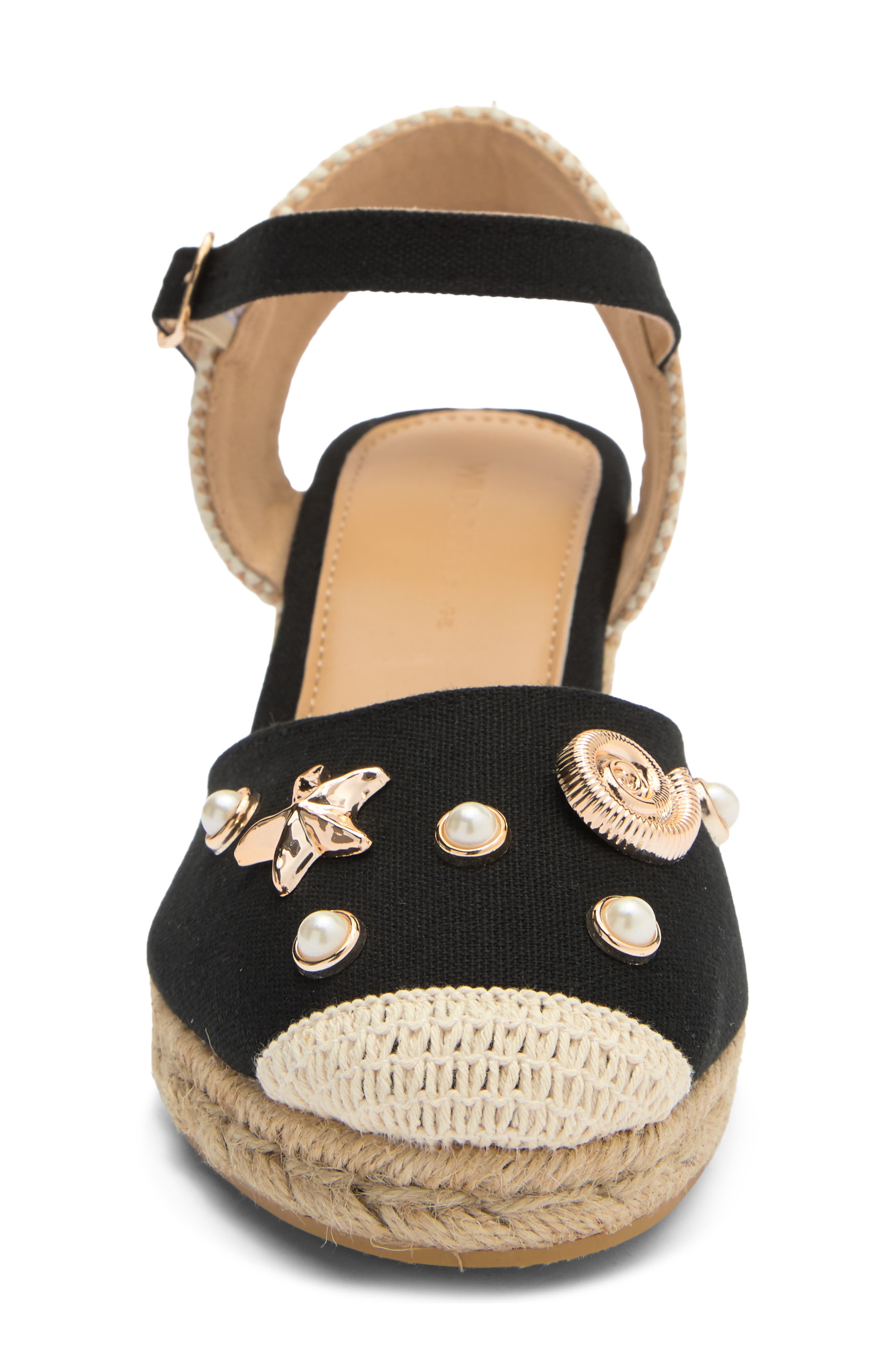 Josie Espadrille Wedge Pump, Alternate, color, BLACK