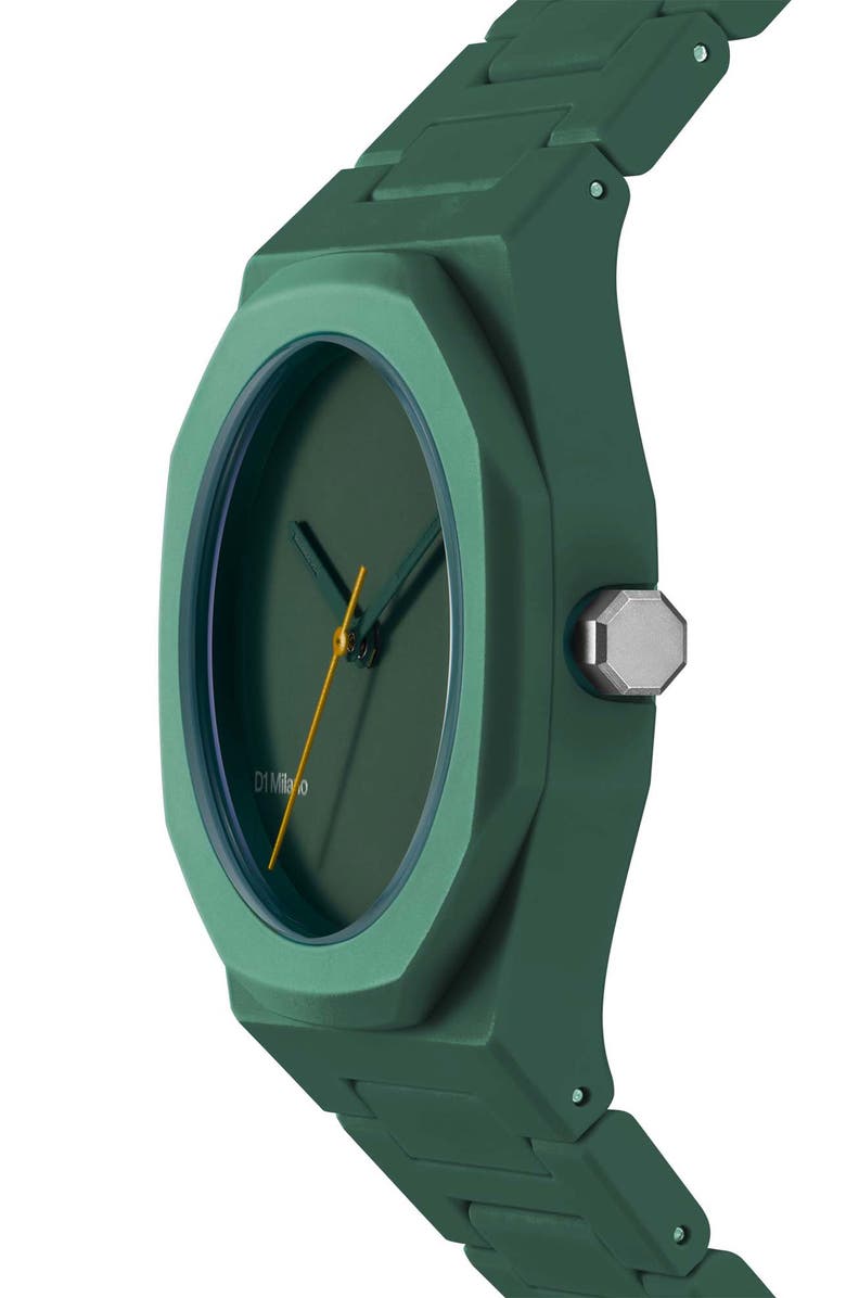 D1 Milano Polycarbon Bracelet Watch, 37mm, Alternate, color, Green