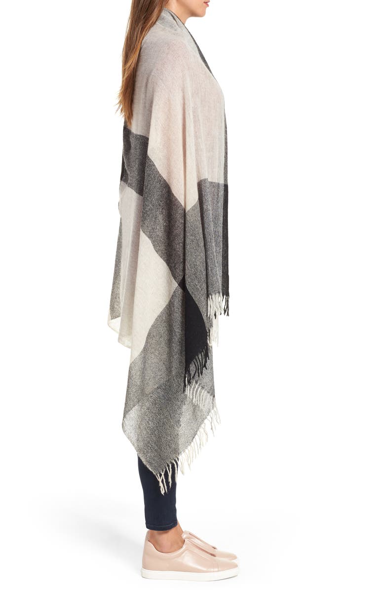 Nordstrom Plaid Cashmere Wrap, Alternate, color,