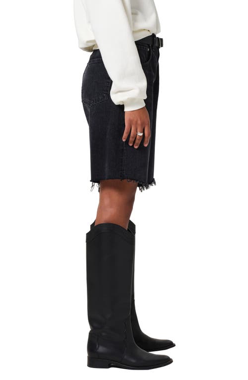 Citizens Of Humanity Ayla Denim Knee-length Shorts In Voila (washed Black)
