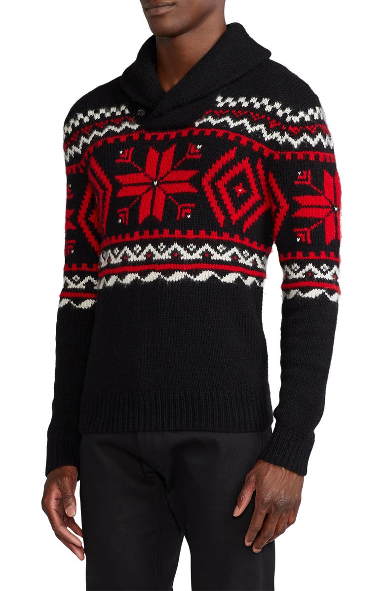 Ralph Lauren Purple Label Men's Shawl Collar Cashmere Sweater, Alternate, color, 