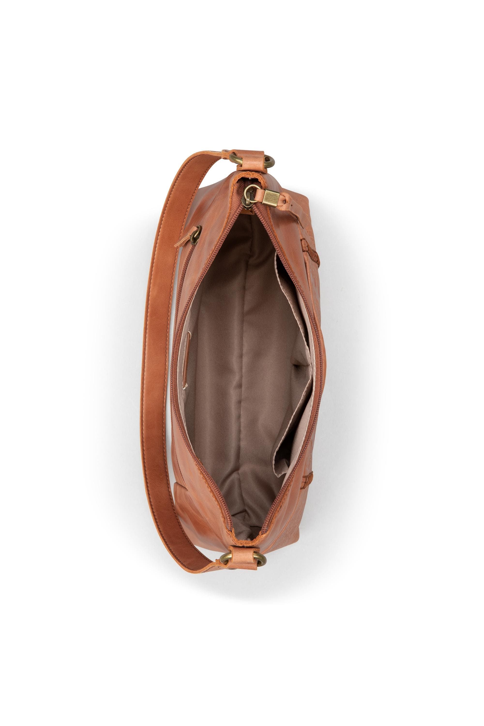 Melrose Leather Shoulder Bag, Alternate, color, Tobacco Floral Emboss
