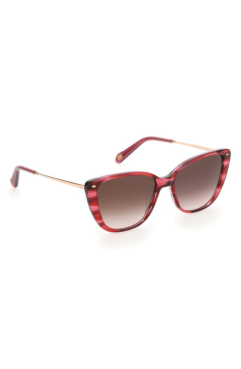 Fossil 54mm Cat Eye Sunglasses, Alternate, color, Burgundy