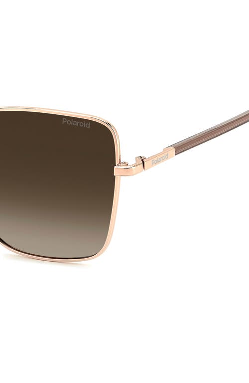 Polaroid 59mm Polarized Butterfly Sunglasses In Gold