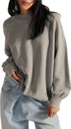 Free People Palm Springs Mock Neck Cotton Fleece Sweatshirt