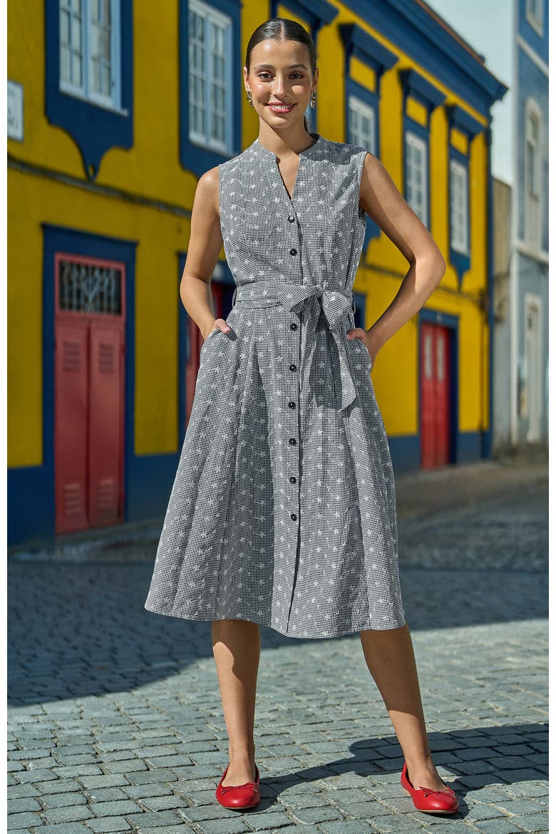 Broderie Embroidered Shirt Dress, Alternate, color, Black