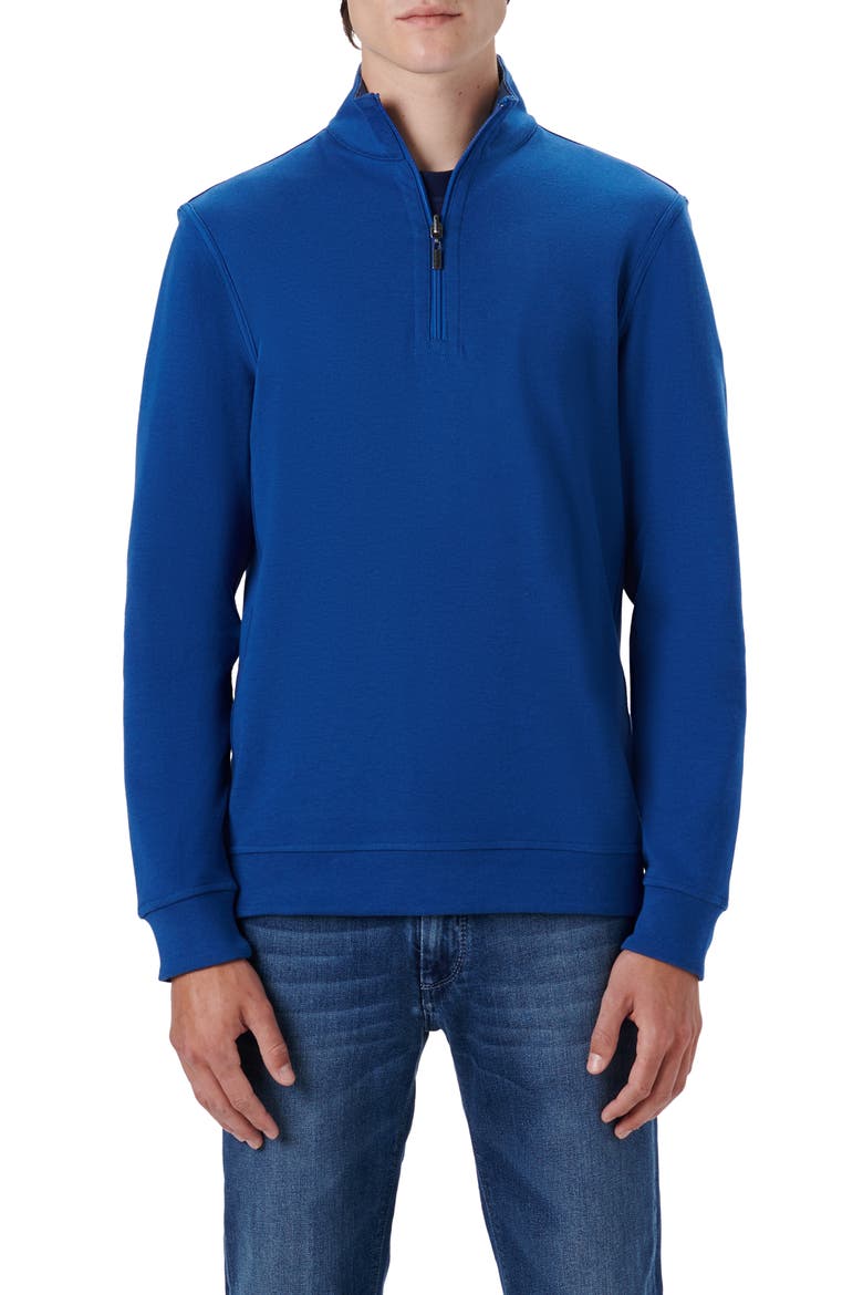 Reversible Knit Quarter Zip Pullover, Main, color, FRENCH BLUE
