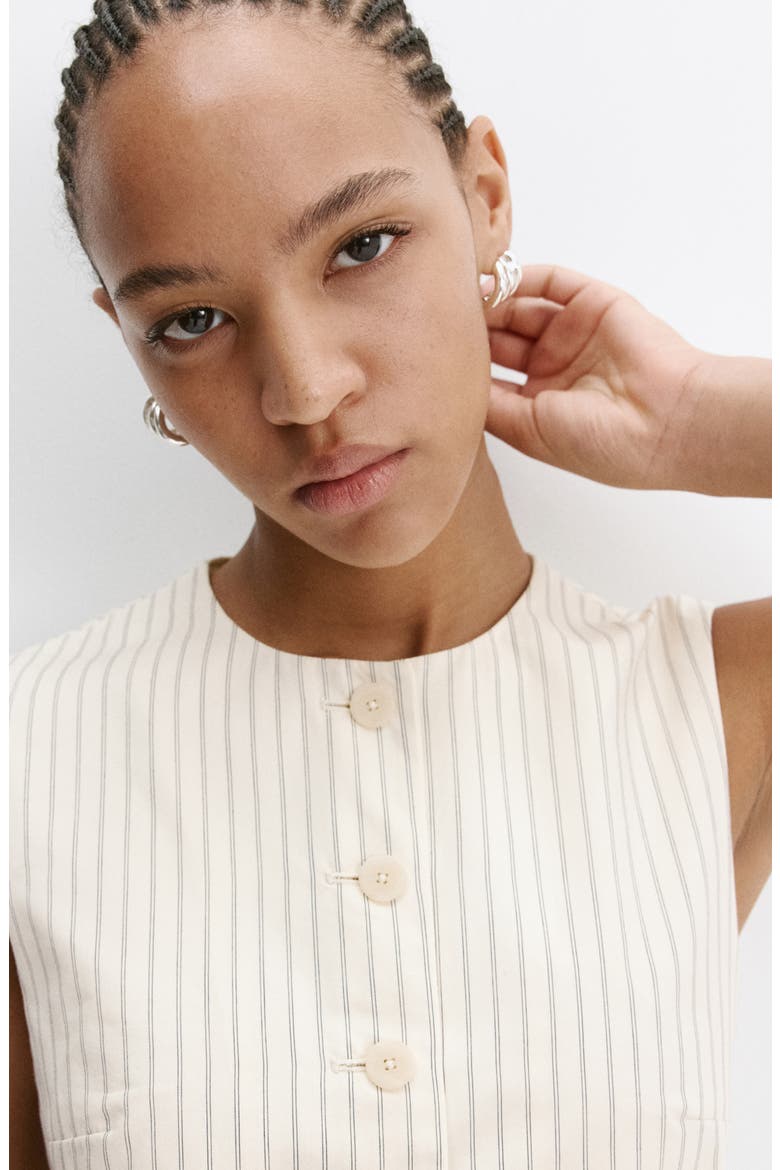 Pinstriped Vest, Alternate, color, VANILLA