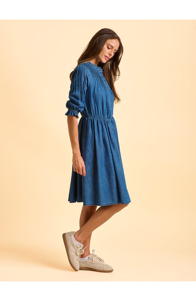 Brakeburn Icylyn 3/4 Sleeve Round Neck Midi Dress, Alternate, color, Blue