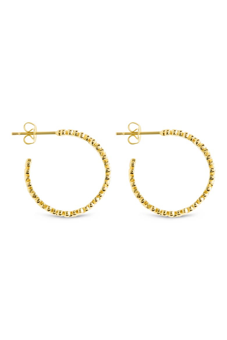 Delilah Floral Textured Hoop Earrings, Alternate, color, GOLD