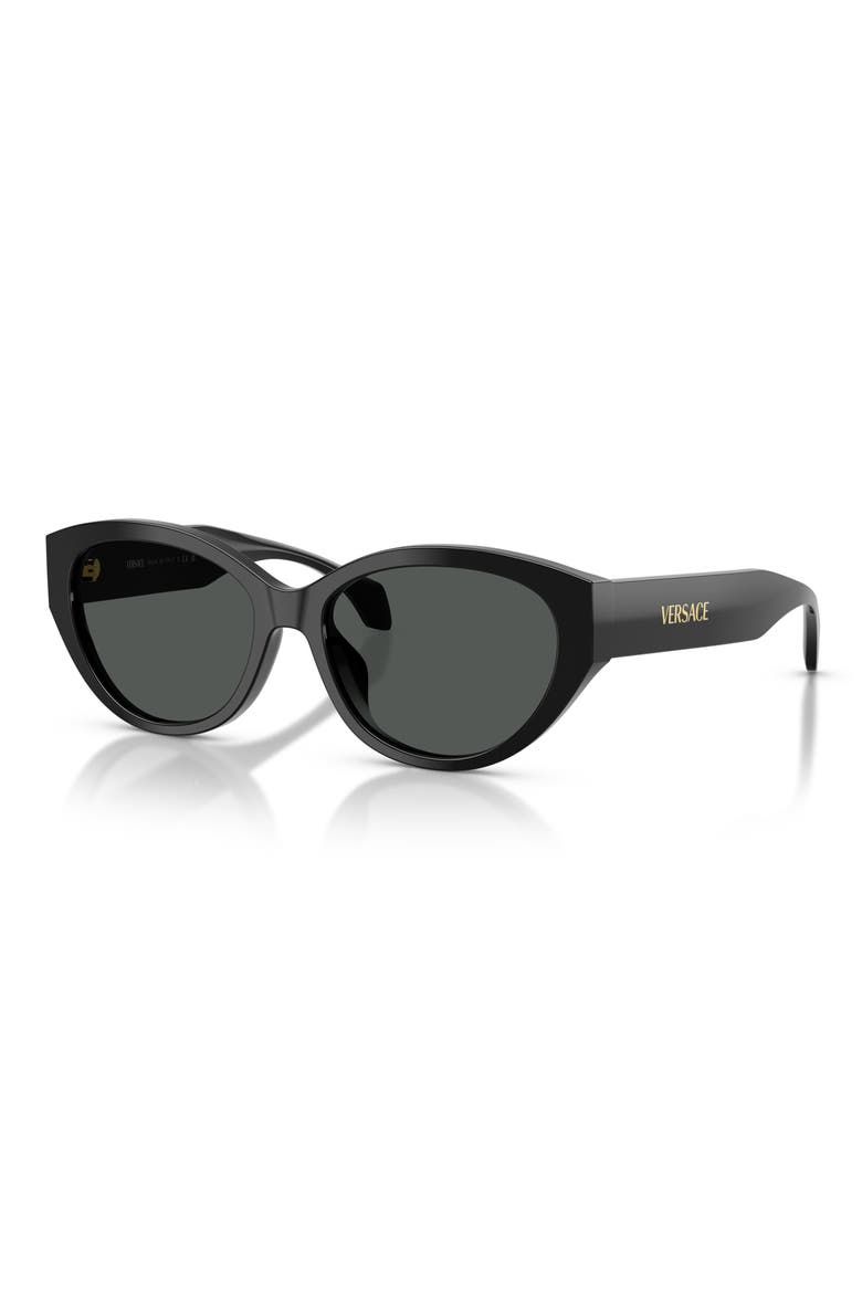 56mm Gradient Oval Sunglasses, Alternate, color, BLACK/ DARK GREY