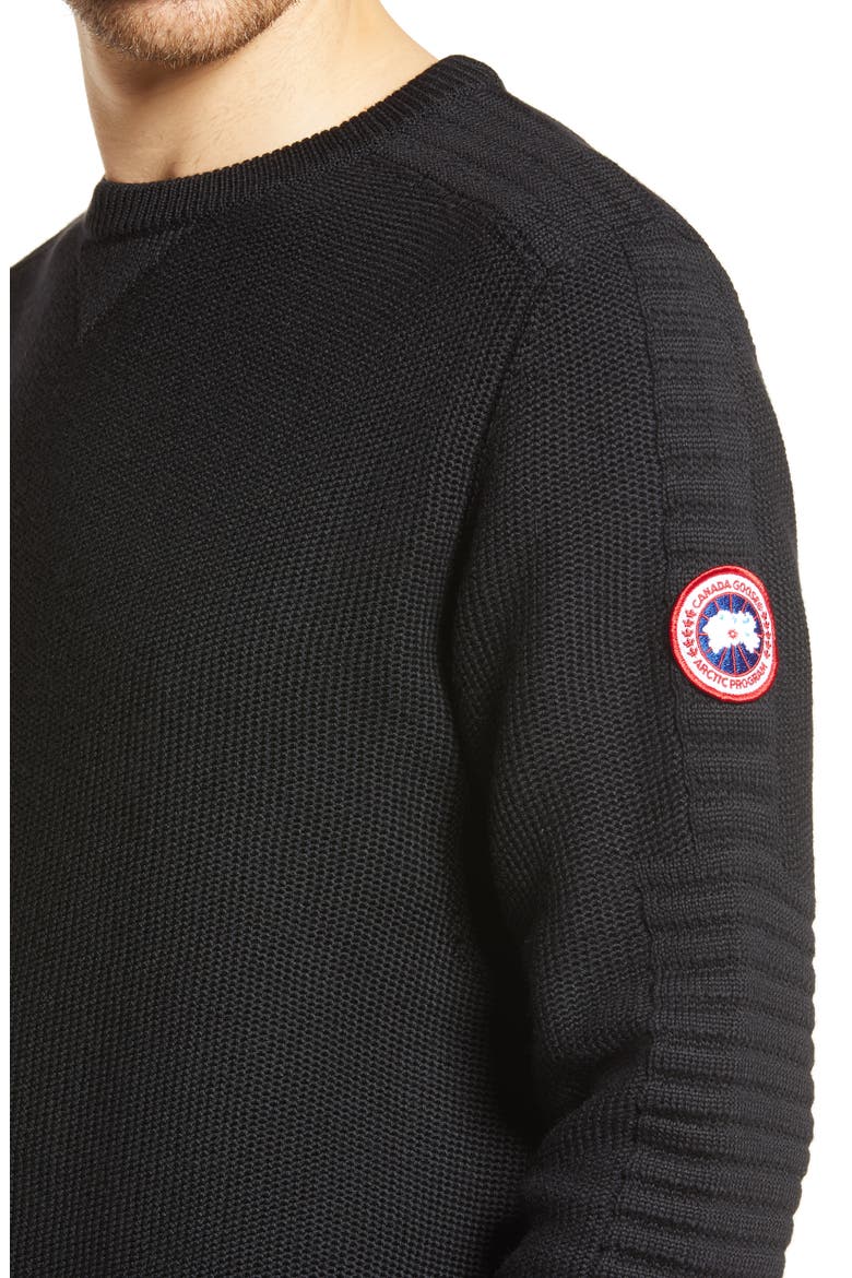 Paterson Merino Wool Crewneck Sweater, Alternate, color, BLACK - NOIR